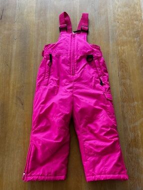 Toddler Girl - Size 3T - Hot Pink Snow Bib Overall